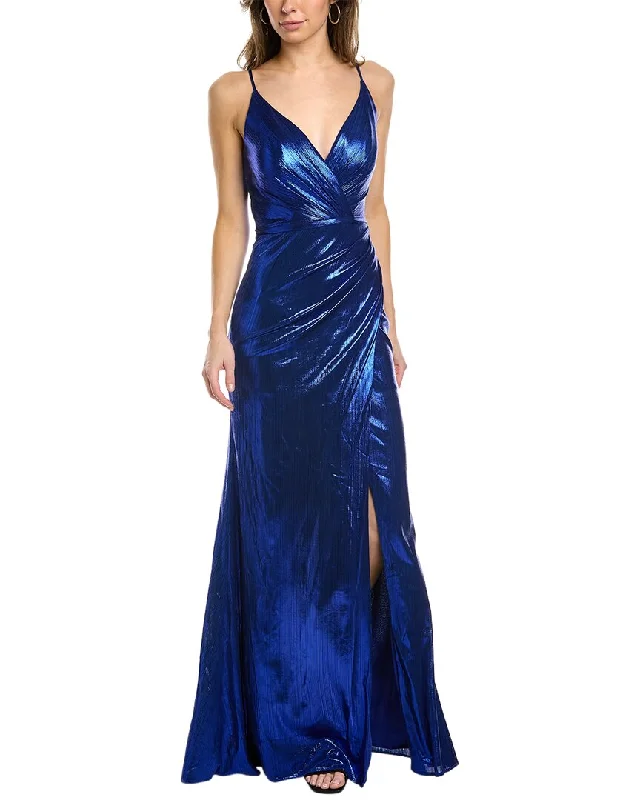 Finding prom dresses with detailed embellishments-Rene by Rene Ruiz Liquid Drape Gown