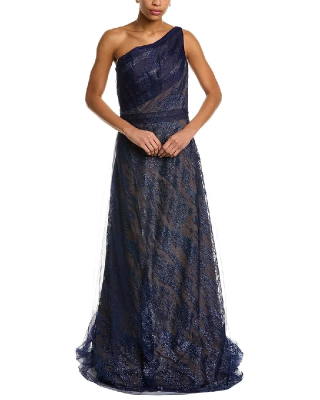 How to pick a trendy prom dress-Rene Ruiz One-Shoulder Organza Gown