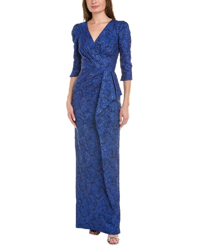 Elegant prom dresses for 2025-Teri Jon by Rickie Freeman Jacquard Gown