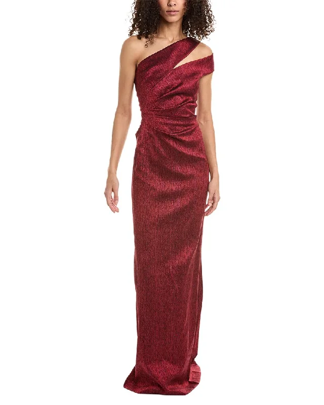 Lace prom dresses for a delicate look-Teri Jon by Rickie Freeman One-Shoulder Gown