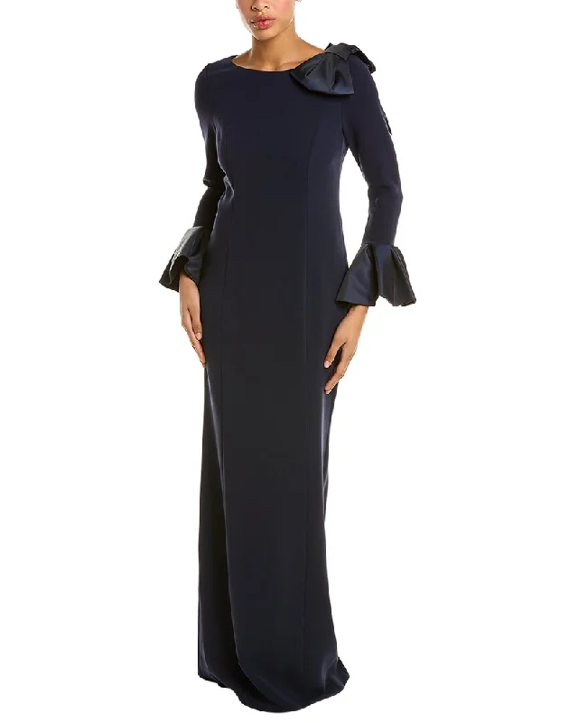 How to find prom dresses with unique designs-Teri Jon Crepe Column Gown