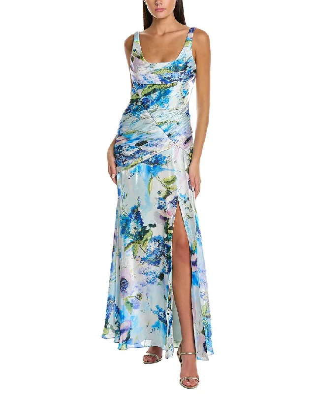 How to wear a prom dress for a winter event-Theia Mina Draped Liquid Gown