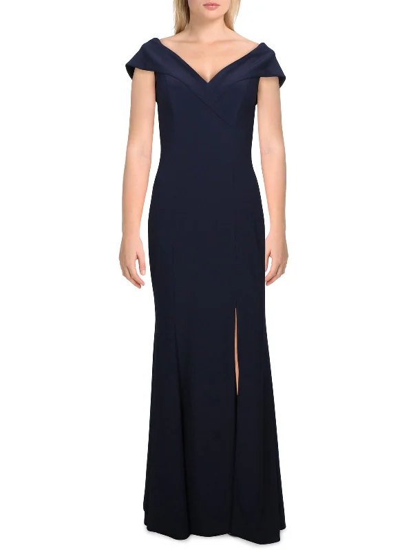 Should you buy a prom dress online or in-store-Womens Cap Sleeve Fluted Evening Dress