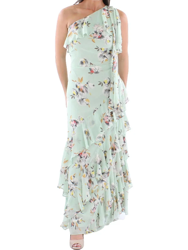 Is it better to wear a dress or suit for prom-Womens Chiffon Floral Evening Dress