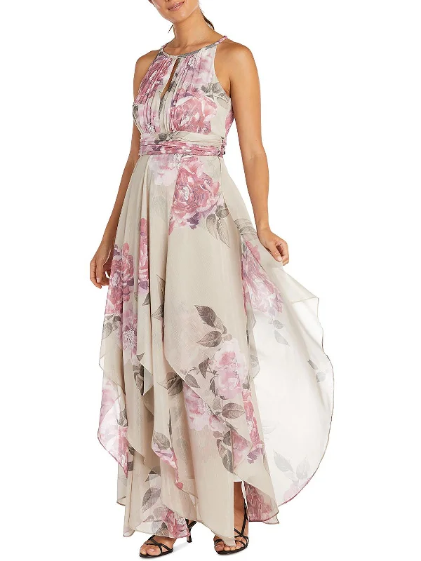 Affordable prom dresses under $100-Womens Chiffon Metallis Evening Dress