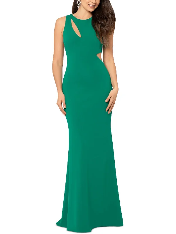 How to match prom shoes with your dress-Womens Crepe Long Evening Dress