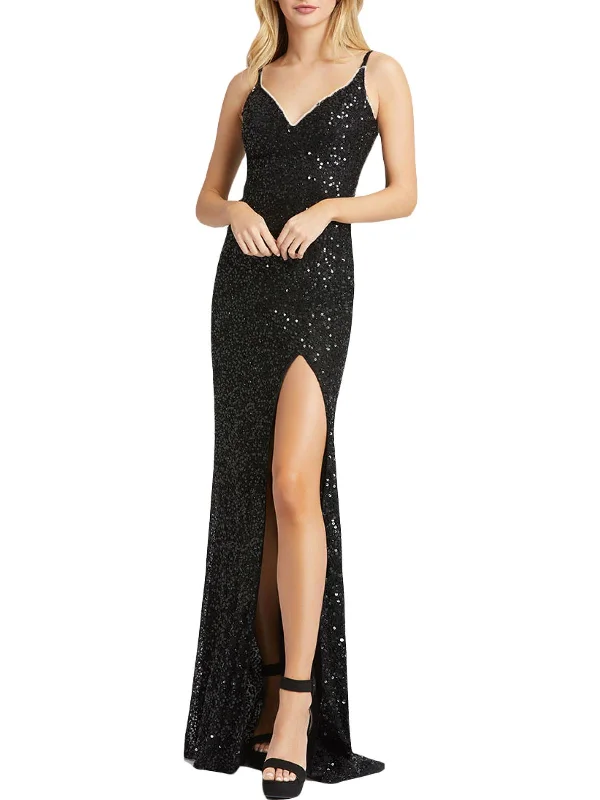 How to wear a matching jacket with your prom dress-Womens Embellished Sleeveless Evening Dress