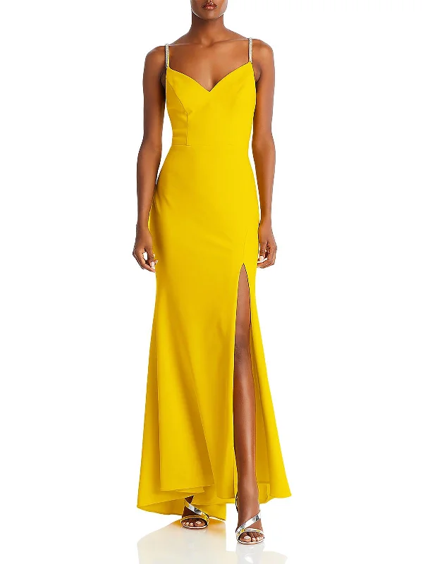 How to pick a prom dress for a black-tie event-Womens Embellished Strap Long Evening Dress