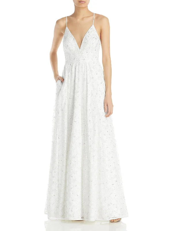 Tips for choosing the best prom dress for your body shape-Womens Embellished V-Neck Evening Dress Tips for choosing the best prom dress for your body shape-Womens Embellished V-Neck Evening Dress