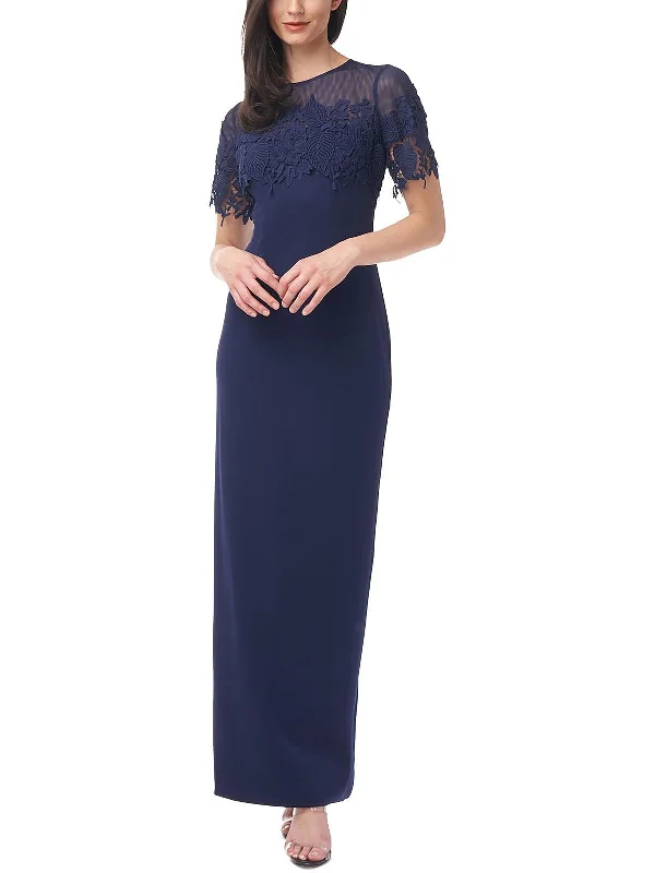 How to store your prom dress after the event-Womens Embroidered Illusion Evening Dress
