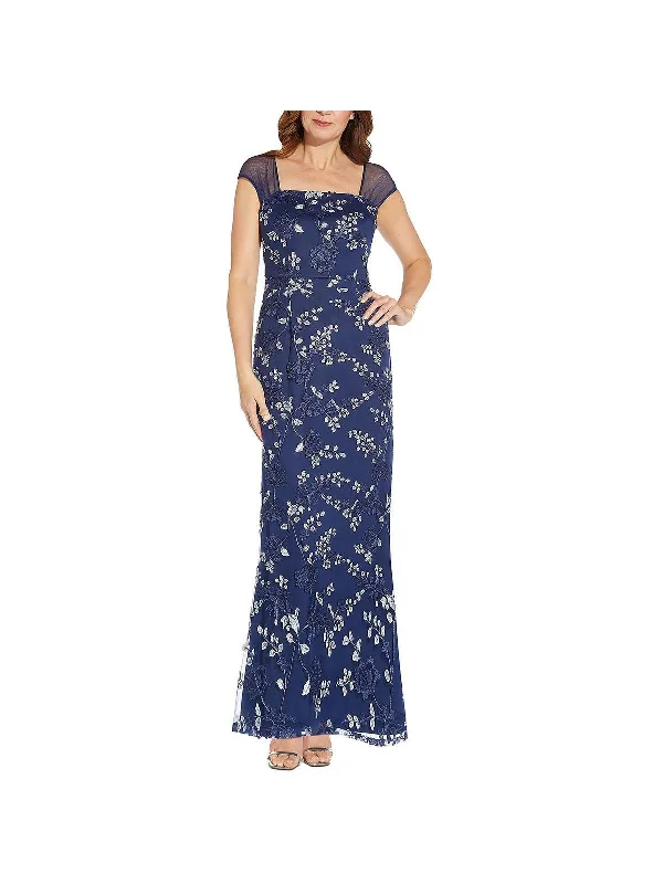 Plus-size prom dresses with flattering cuts-Womens Embroidered Mermaid Evening Dress Plus-size prom dresses with flattering cuts-Womens Embroidered Mermaid Evening Dress