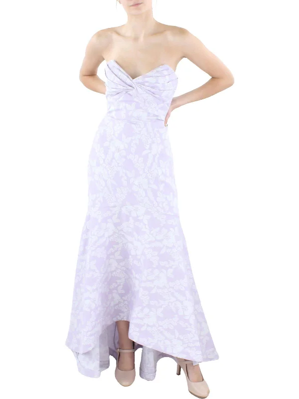 Prom dresses with tulle skirts for a fairytale look-Womens Floral Gathered Evening Dress