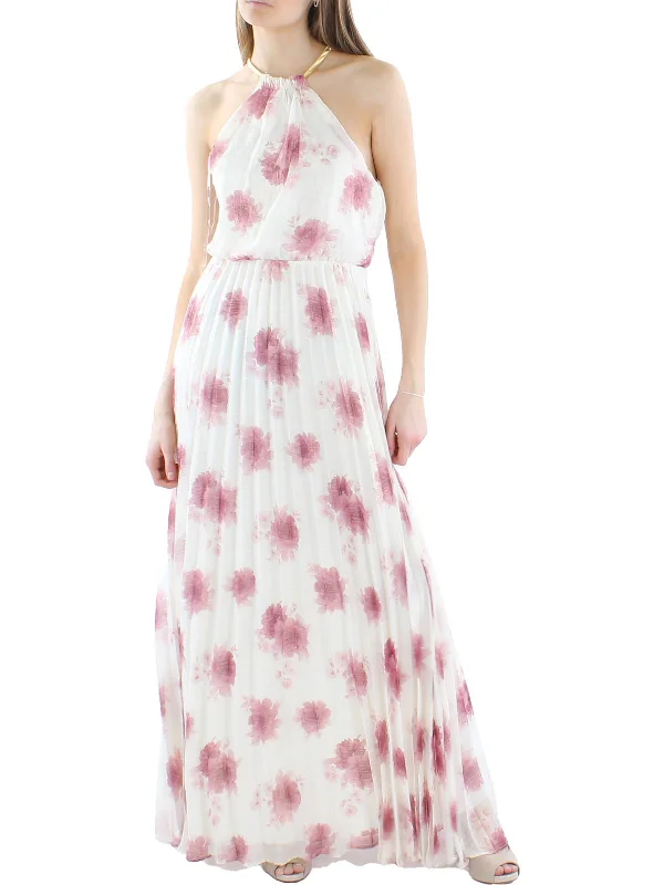 Should I buy a customized prom dress-Womens Floral Print Maxi Evening Dress