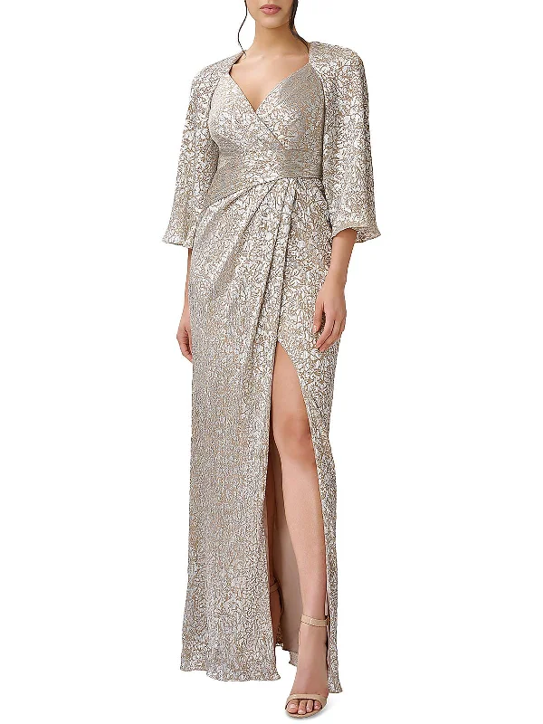 How to combine prom dresses with different jewelry styles-Womens Foiled Print Long Evening Dress How to combine prom dresses with different jewelry styles-Womens Foiled Print Long Evening Dress