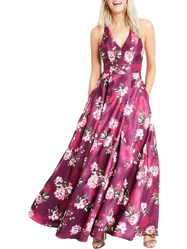 How to wear a prom dress for a winter event-Womens Halter Maxi Evening Dress