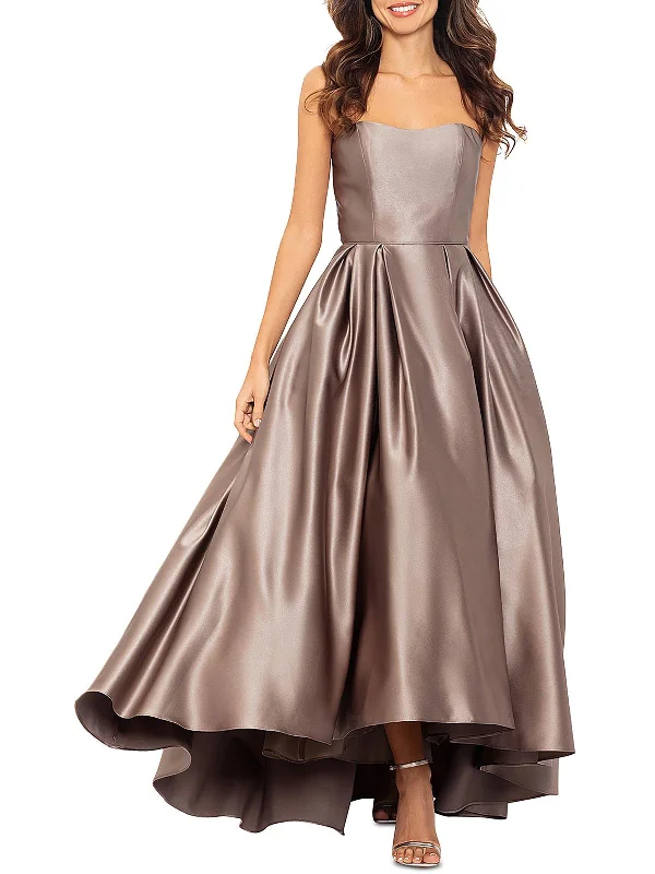 Best brands for prom dresses-Womens Hi-Low Strapless Evening Dress