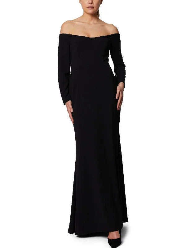 Prom dress shopping guide for a budget-Womens Knit Long Evening Dress