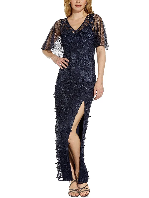 How to avoid common prom dress shopping mistakes-Womens Lace Maxi Evening Dress