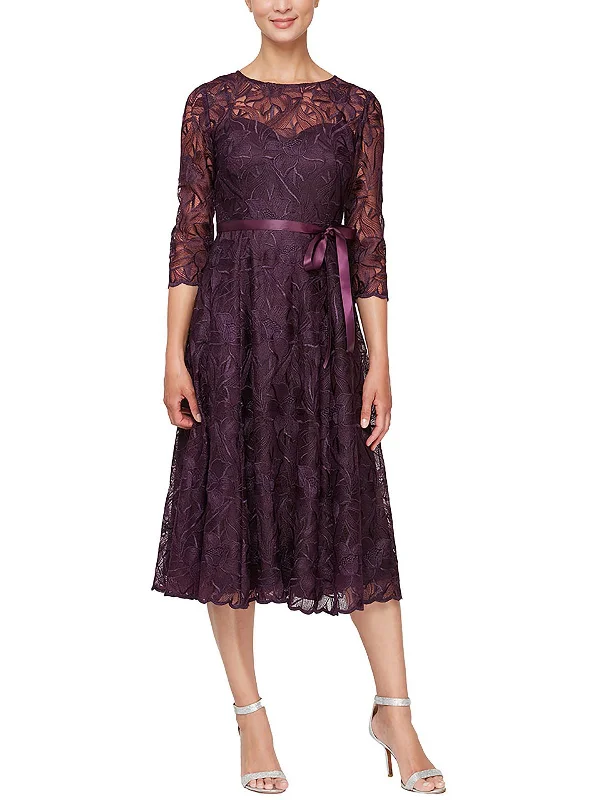 How to pick a prom dress that suits your personality-Womens Lace Mid Calf Evening Dress