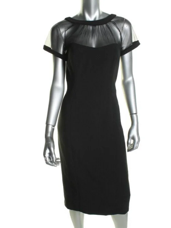 How to style prom dresses with jewelry-Womens Mesh V-Back Cocktail Dress