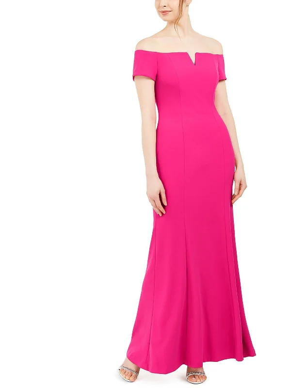 Classic prom dresses with lace details-Womens Off-The-Shoulder Formal Evening Dress