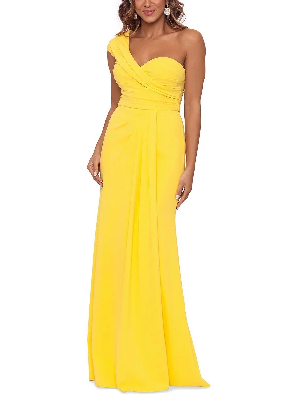High-low prom dresses for a trendy style-Womens One-Shoulder Maxi Evening Dress