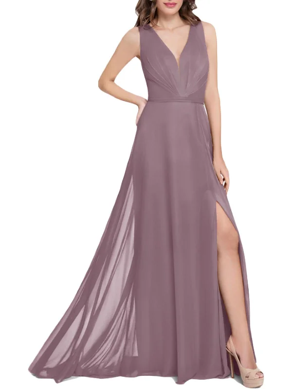 Finding a prom dress with an open back style-Womens Pleated Prom Evening Dress