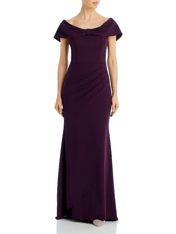Prom dresses for a night of elegance-Womens Pleated Side Slit Evening Dress