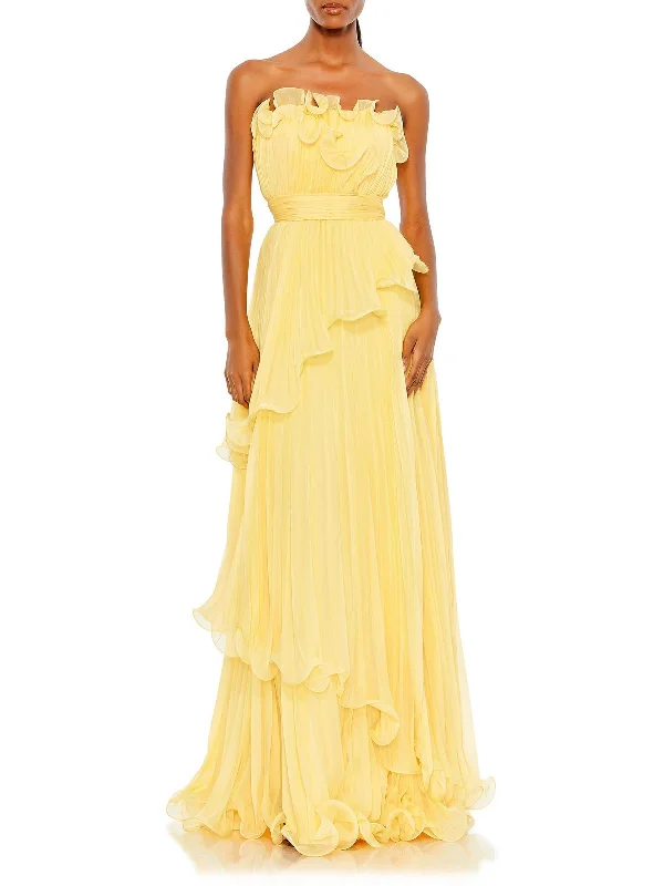 How to pick a prom dress that suits your personality-Womens Pleated Tiered Evening Dress How to pick a prom dress that suits your personality-Womens Pleated Tiered Evening Dress