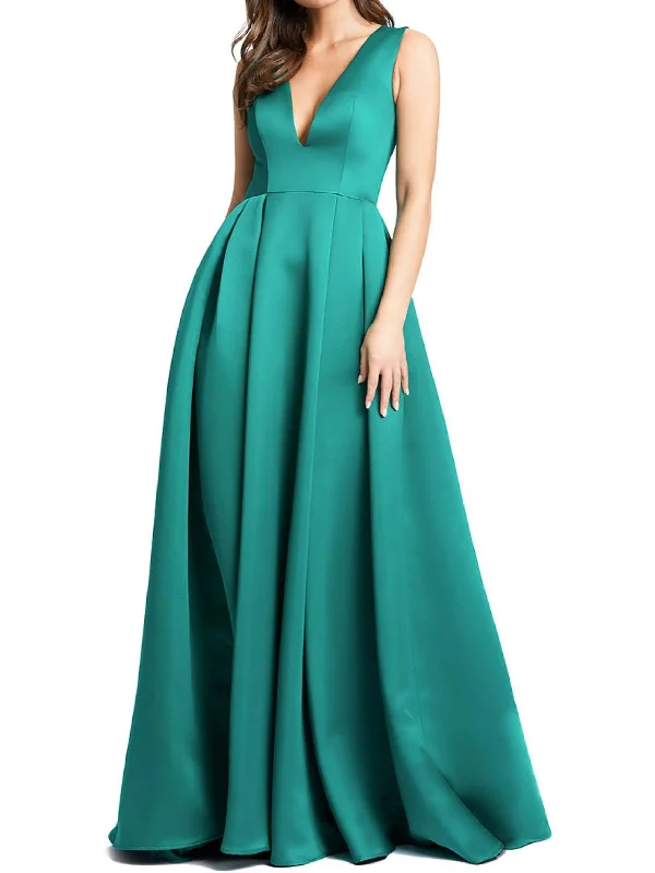 How to match your prom dress with the right makeup-Womens Pleated V-Neck Evening Dress How to match your prom dress with the right makeup-Womens Pleated V-Neck Evening Dress
