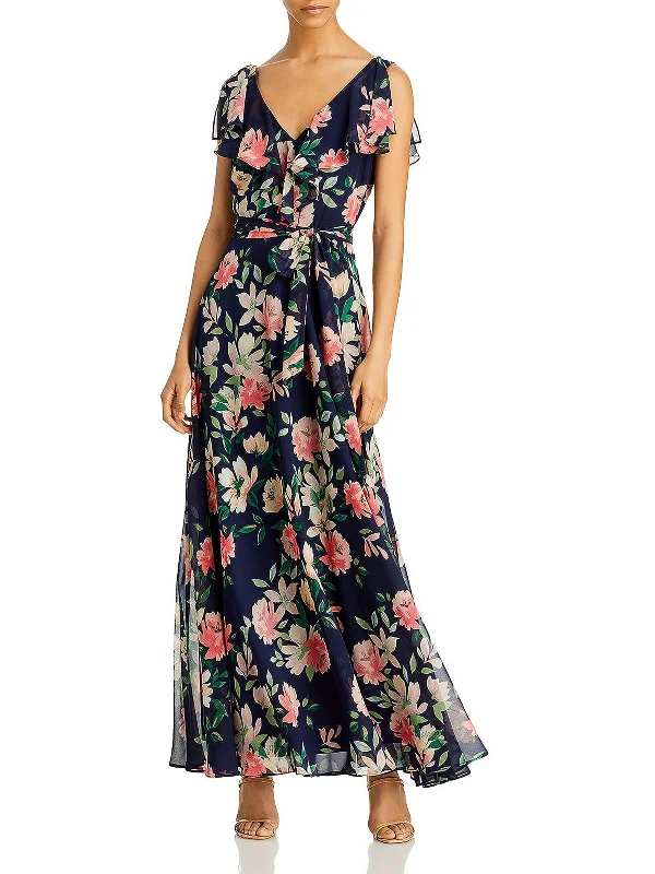 Best prom dresses for large busts-Womens Polyester Maxi Evening Dress