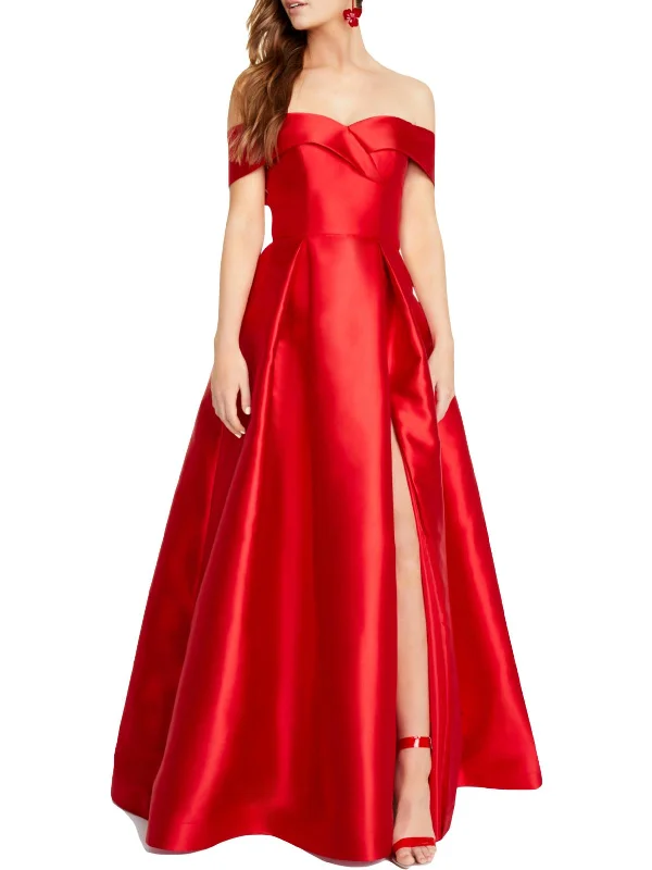Where to find prom dresses with unique styles-Womens Ruffled Maxi Evening Dress