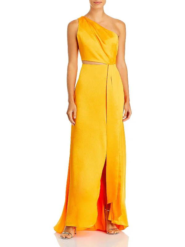 How to style a vintage prom dress-Womens Satin Cut-Out Evening Dress