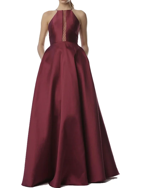 Finding the right prom dress for your budget-Womens Satin Halter Evening Dress