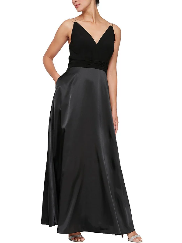 How to add personal touches to your prom dress-Womens Satin Jeweled Straps Evening Dress How to add personal touches to your prom dress-Womens Satin Jeweled Straps Evening Dress