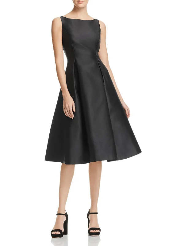 Off-shoulder prom dresses for a formal event-Womens Satin Pleated Semi-Formal Dress Off-shoulder prom dresses for a formal event-Womens Satin Pleated Semi-Formal Dress