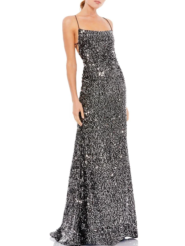 Where to find unique prom dresses-Womens Sequined Long Evening Dress