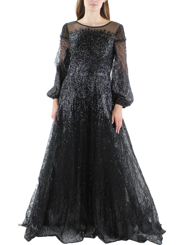 Should you buy or rent a prom dress-Womens Sequined Maxi Evening Dress
