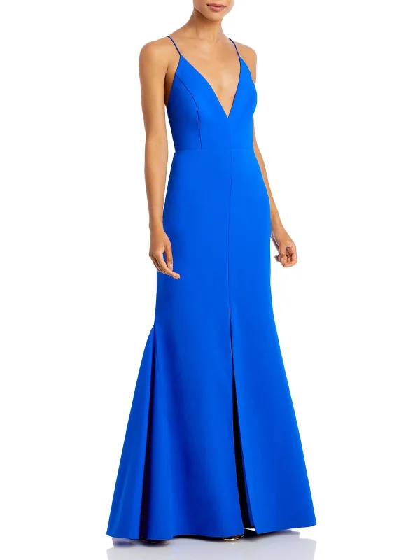 How to choose a prom dress with accessories-Womens Side Slit Trumpet Formal Dress