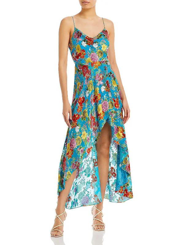 How to wear a matching jacket with your prom dress-Womens Silk Hi-Low Evening Dress
