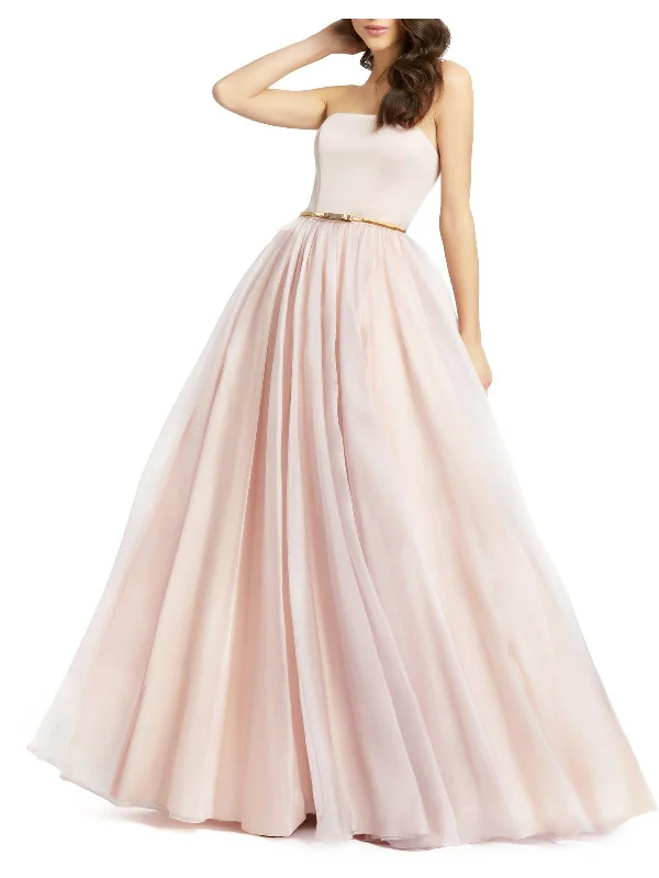 How to make your prom dress last longer-Womens Strapless Full Length Evening Dress