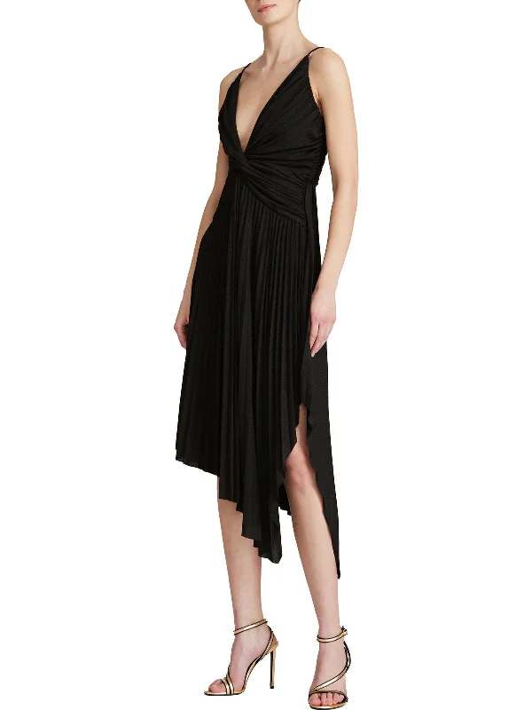 How to combine prom dresses with different jewelry styles-Womens Twist Front Pleated Evening Dress