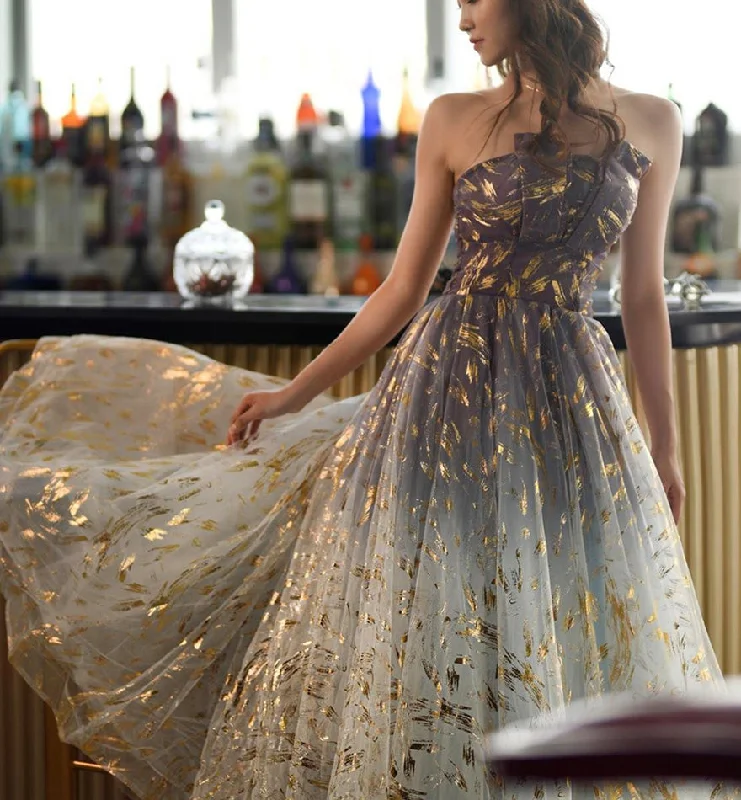 Party Dresses for Halloween CostumesA line tulle long prom gown formal dress  8466