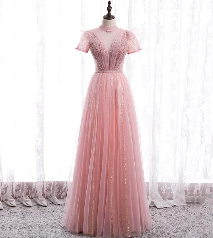 Party Dresses for Tech ConferencesA line tulle sequins long prom dress evening dress 8439 Party Dresses for Tech ConferencesA line tulle sequins long prom dress evening dress 8439