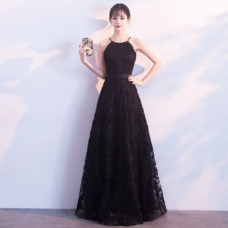 Party Dresses with Interchangeable ButtonsBlack long prom dress black evening dress 8243 Party Dresses with Interchangeable ButtonsBlack long prom dress black evening dress 8243