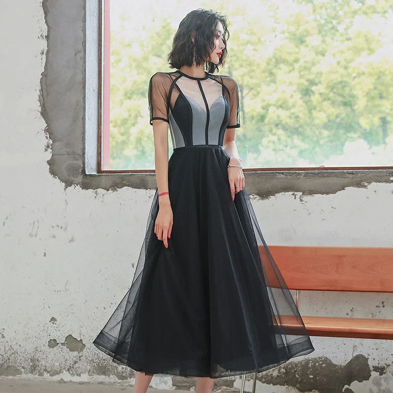 Party Dresses for HalloweenBlack tulle short prom dress party dress  8309