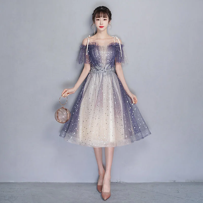 Party Dresses with Button ClosureBlue tulle sequins short prom dress party dress 8354 Party Dresses with Button ClosureBlue tulle sequins short prom dress party dress 8354