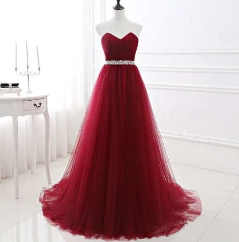 Party Dresses with SequinsBurgundy sweetheart neck long prom dress,burgundy evening dresses 7115 Party Dresses with SequinsBurgundy sweetheart neck long prom dress,burgundy evening dresses 7115