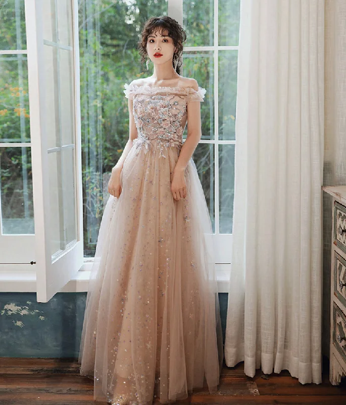 Party Dresses for Runway EventsCute tulle sequins long prom dress evening dress  8419