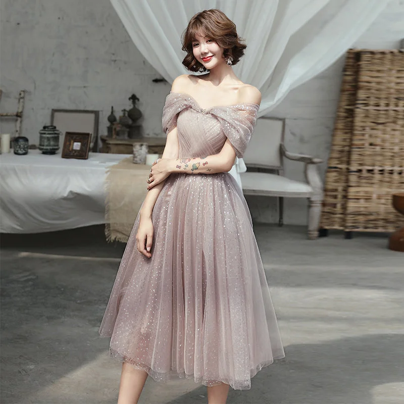 Party Dresses for Thanksgiving DinnerCute tulle sequins short prom dress  8160